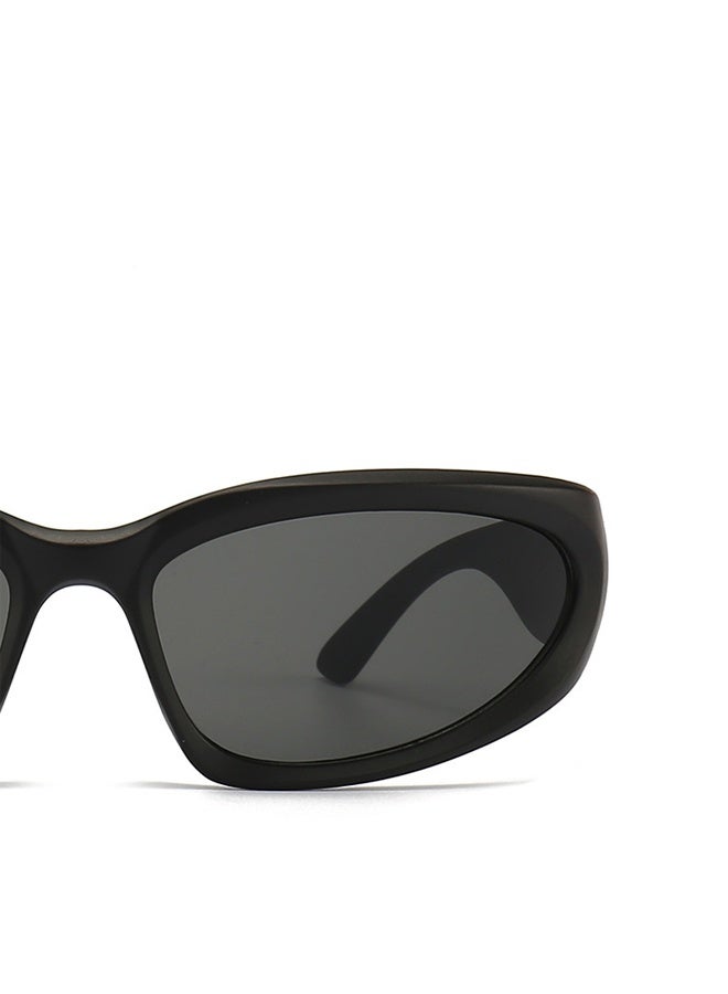 2 Pairs Y2K Wrap Around Sunglasses Sports Futuristic Oval Glasses for Women Men Trendy Fashion Shades Silver - Image 4