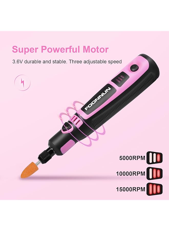 erorex Rotary Tool Kit Mini Cordless Rotary Tool Set Cordless Diy Electric Sanding Tool 3 Speed Variable 3.6 Volt With 50 Pieces Of Accessories For Sanding Engraving Polishing And Diy - Image 5