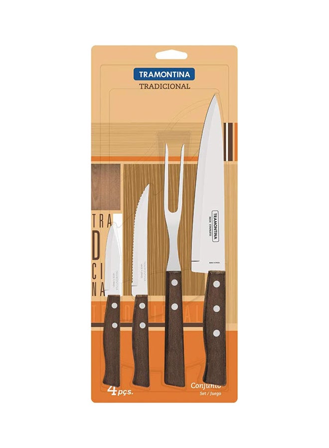 Tramontina Barbecue Cutlery Set Of 4 (Plastic Pack) Traditional