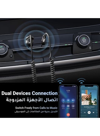 مستقبل بلوتوث للسيارة إصدار بلوتوث 5.3 نطاق نقل 10 متر - مقبس USB 2.0 إلى 3.5 ملم طقم السيارة بدون استخدام اليدين جهاز استقبال الصوت مع ميكروفون مدمج لمكبر صوت السيارة والصوت المنزلي 70601 رمادي 70601, CM309 رمادي - view 5