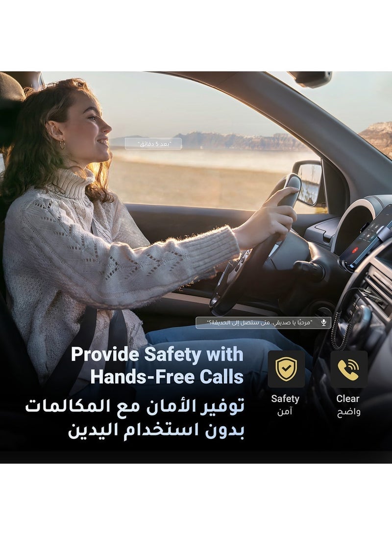 يو جرين مستقبل بلوتوث للسيارة إصدار بلوتوث 6.0 نطاق نقل 10 متر - مقبس USB 2.0 إلى 3.5 ملم طقم السيارة بدون استخدام اليدين جهاز استقبال الصوت مع ميكروفون مدمج لمكبر صوت السيارة والصوت المنزلي 70601 رمادي 70601, CM309 رمادي - Image 2