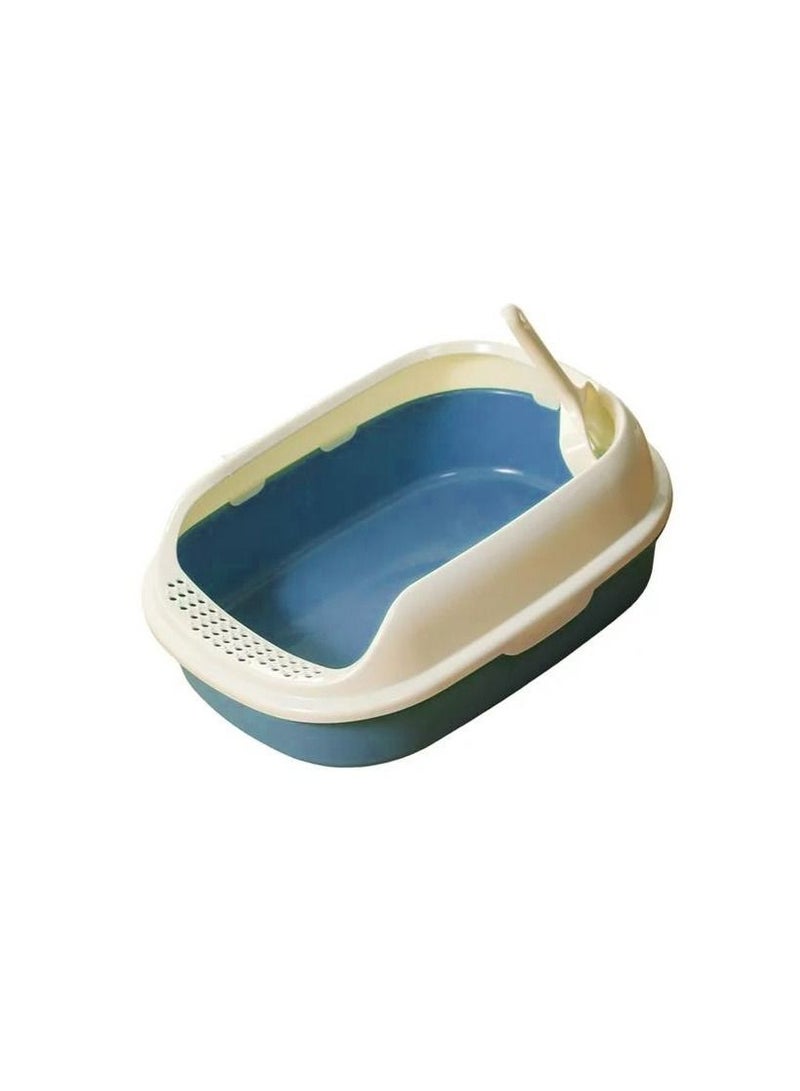 Cat Litter Box with High Side Durable Cat Sandbox Open Top Bedpan Semi Enclosed Kitten Potty Toilet for Indoor Cats 30 cm - Image 3