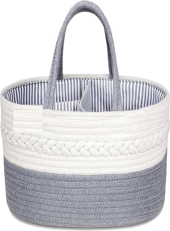 Baby Diaper Caddy Organizer Tote Bag - Nursery Storage Bin For Changing Table | Portable Car Travel Organizer - Image 1