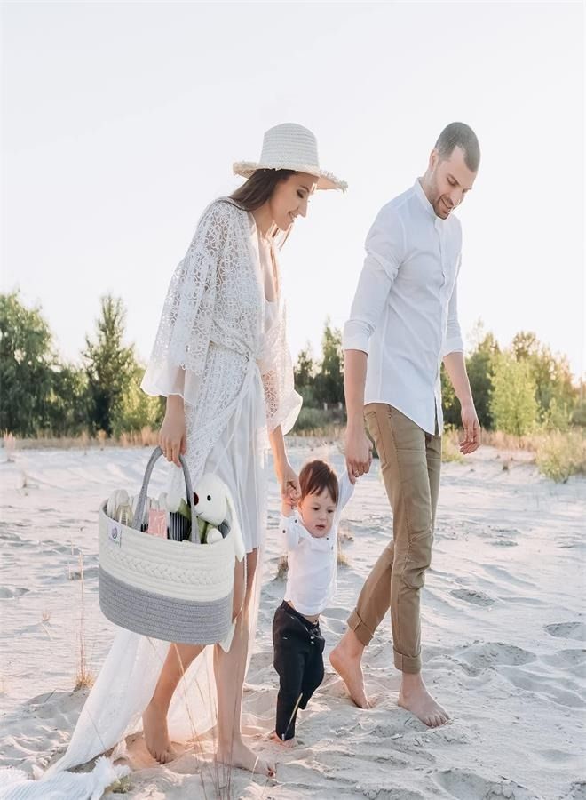 Baby Diaper Caddy Organizer Tote Bag - Nursery Storage Bin For Changing Table | Portable Car Travel Organizer - Image 3