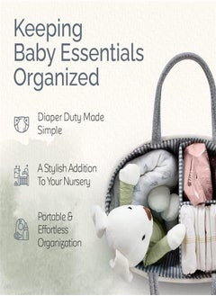 Generic Baby Diaper Caddy Organizer Tote Bag - Nursery Storage Bin For Changing Table | Portable Car Travel Organizer  - Image 2