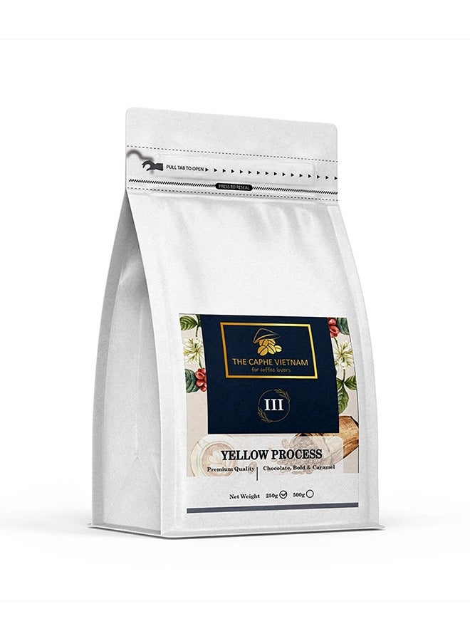 The Caphe Vietnam Premium Whole Beans Coffee - 250 G | Yellow Process | Medium Roast, Premium Robusta | Vietnamese Whole Coffee Bean - Image 1