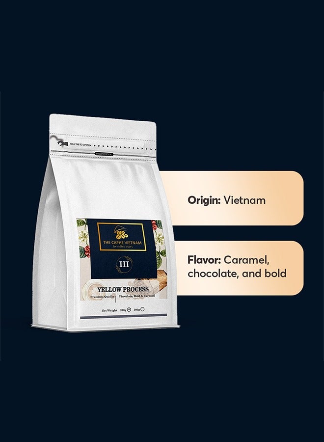 The Caphe Vietnam Premium Whole Beans Coffee - 250 G | Yellow Process | Medium Roast, Premium Robusta | Vietnamese Whole Coffee Bean - Image 3