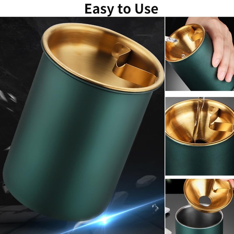 PARVY ® Car Ashtray with Lid | Portable Windproof Stainless Steel Butt Bucket Ashtray | Removable Funnel for Easy Cleaning | Perfect for Car, Office, Outdoor Travel - Image 4
