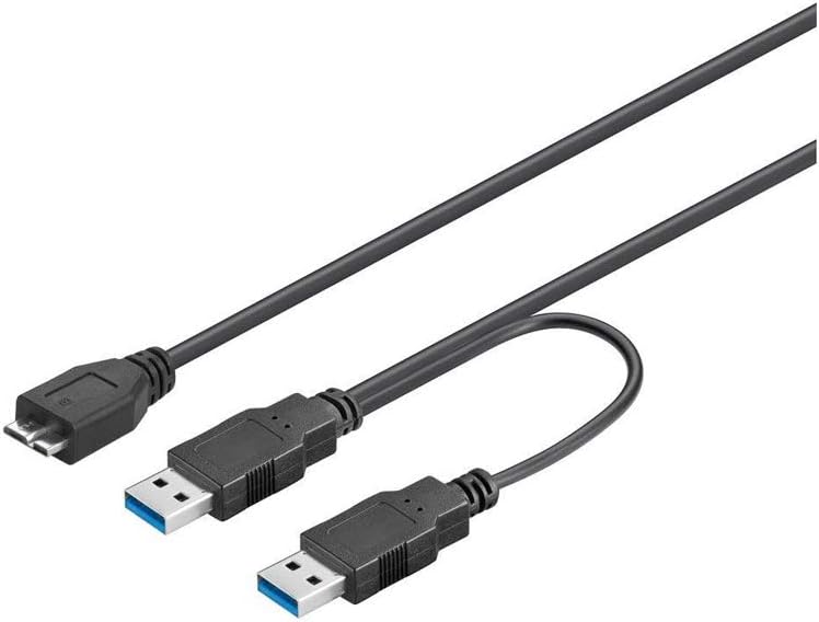 Goobay كابل 95746 USB 3.0 مزدوج الطاقة فائق السرعة، أسود، طول 0.3 متر - Image 1