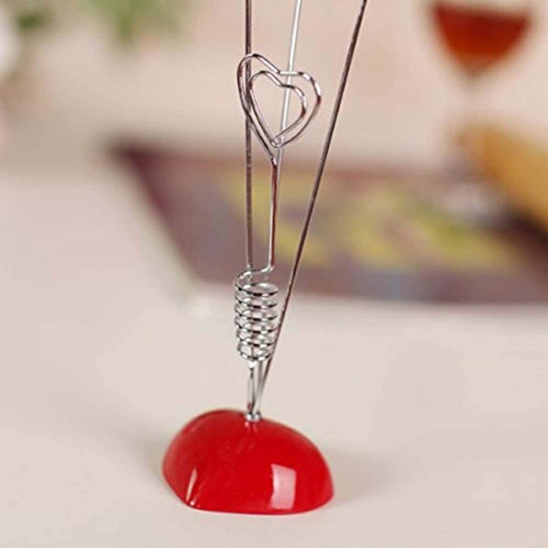 BinaryABC Valentine Day Table Decor,Heart Shape Photo Holder,Gift Card Holder Tree,Place Card Holder(Silver+Red) - Image 5