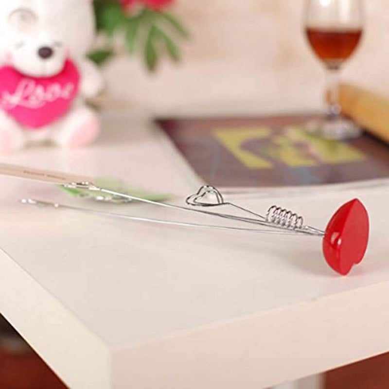 BinaryABC Valentine Day Table Decor,Heart Shape Photo Holder,Gift Card Holder Tree,Place Card Holder(Silver+Red) - Image 4
