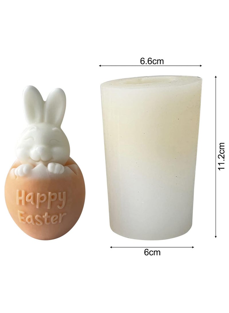 GGOOT Easter Rabbit Silicone Mold 3D Easter Rabbit Candle Molds Easter Bunny Mould Easter Bunny Egg Mould For DIY Candle, Cake, Soap, Crafts Decorations  - Image 2