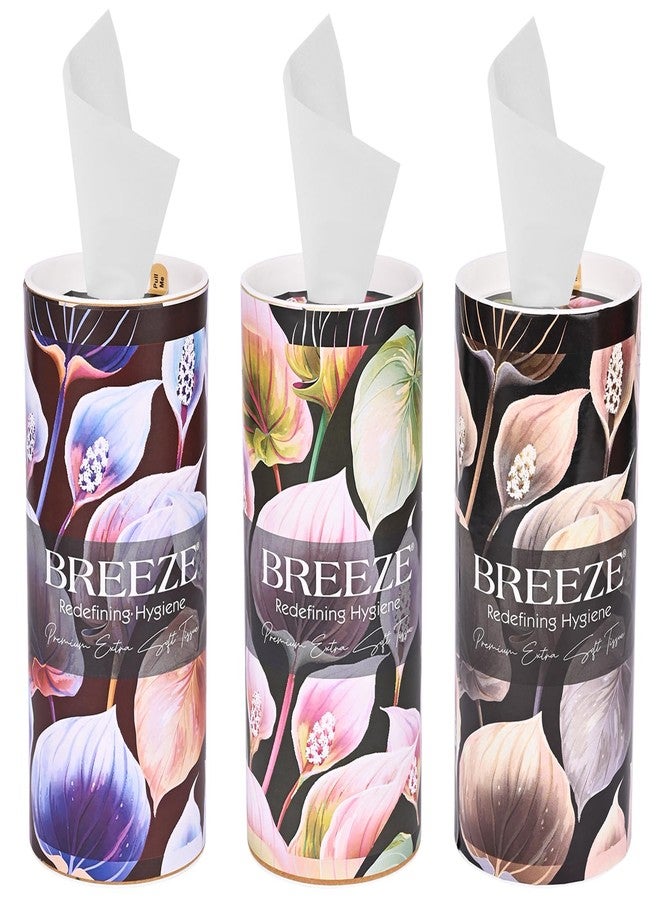 BREEZE 2 PLY 120 Sheet 60 Pulls Facial Tissue Soft Wipe Round Box Face Tissues (Combo of 3,Multicolor) - Image 1