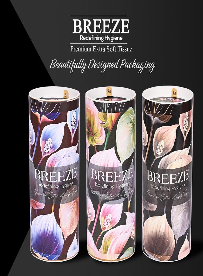 BREEZE 2 PLY 120 Sheet 60 Pulls Facial Tissue Soft Wipe Round Box Face Tissues (Combo of 3,Multicolor) - Image 3