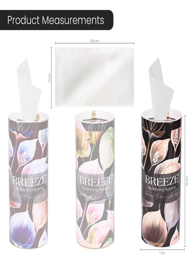 BREEZE 2 PLY 120 Sheet 60 Pulls Facial Tissue Soft Wipe Round Box Face Tissues (Combo of 3,Multicolor) - Image 2