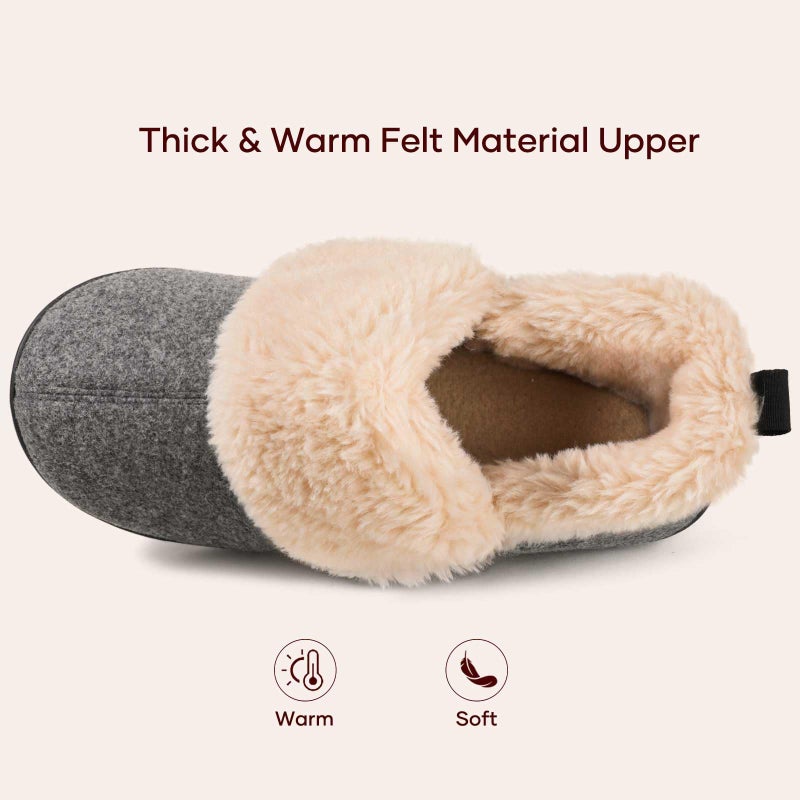 ULTRAIDEAS Women's Memory Foam House Shoes with Fuzzy Collar, Fur Lined Warm Bootie Slippers with Non Slip Sole for Indoor(Shadow Grey, Size 8) - Image 3
