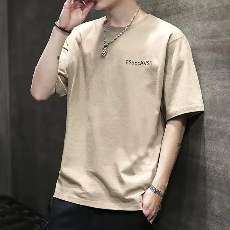 Summer Short-Sleeved T-Shirt For Men 2025 Thin Slim Trendy T-Shirt Ins Versatile Spring & Fall Half-Sleeved Tops For Men - Image 1