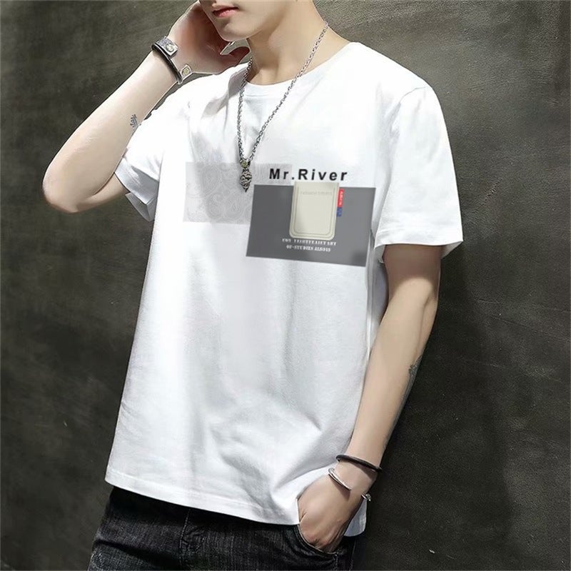 Summer Short-Sleeved T-Shirt For Men 2025 Thin Slim Trendy T-Shirt Ins Versatile Spring & Fall Half-Sleeved Tops For Men - Image 2