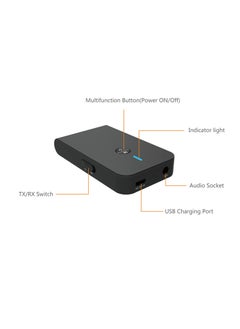 SYOSI Bluetooth 5.0 Transmitter and Receiver, 3-in-1 Wireless Bluetooth Adapter, 3.5mm Bluetooth Audio Adapter for TV, PC, Headphones, Car Sound System, Speakers, Mini Portable, Low Latency(Black)  - Image 5