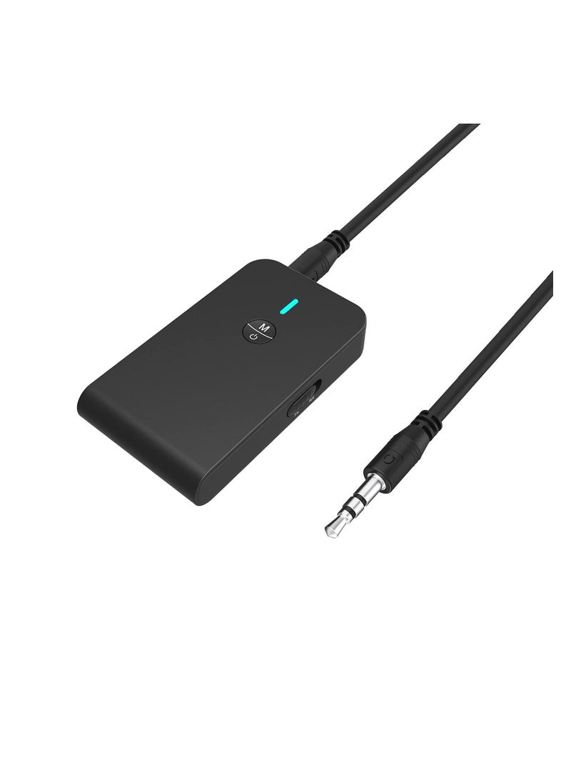 SYOSI - Bluetooth 5.0 Transmitter and Receiver, 3-in-1 Wireless Bluetooth Adapter, 3.5mm Bluetooth Audio Adapter for TV, PC, Headphones, Car Sound System, Speakers, Mini Portable, Low Latency(Black) - Image 1