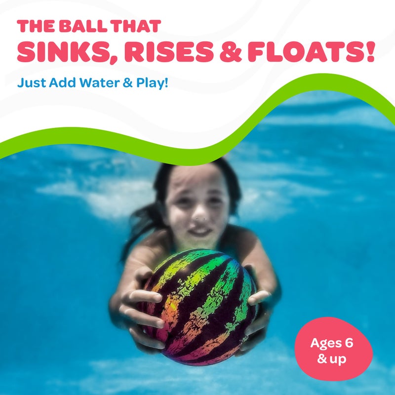 Watermelon Ball JR Durable Fillable Pool Toy for Underwater Games  Football Basketball  Rugby  Perfect for Water Parties  Fun for Adults  Kids Alike  Ages 6 65 Multicolor - Image 3