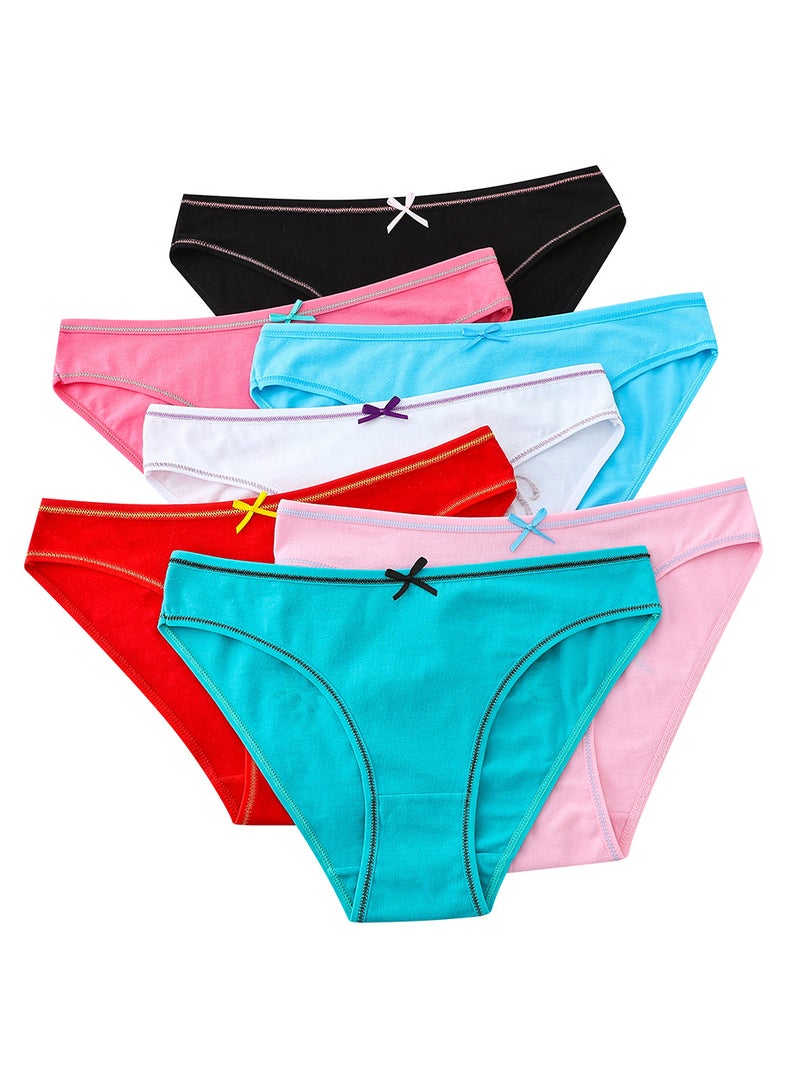 Zeemey Zeemey 7-Piece Cotton Bikini Breathable Panties Low Waist Fashionable Ladies Panties - Image 2