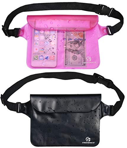Freegrace Waterproof Pouches with Waist Strap - Keep Your Phone & Valuables Dry and Safe - Waterproof Dry Bags for Boating Swimming Snorkeling Kayaking Beach Water Parks Pool - Image 1