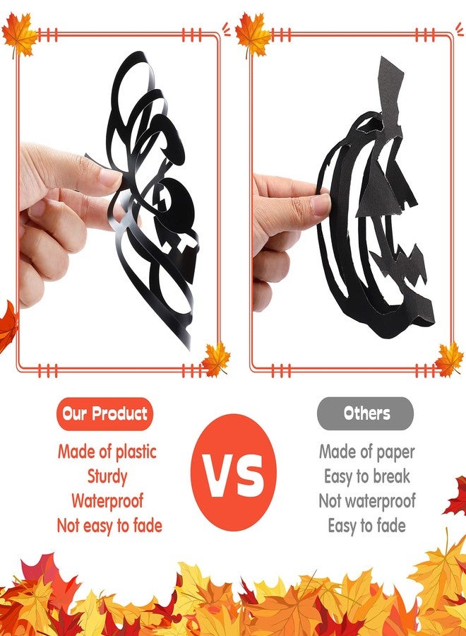 Nezyo 12 Pieces Halloween Suncatcher Craft for Kids Halloween Window Art Fall Pumpkin Suncatcher Craft with 9 Color 18 PiecesTissue Paper for Halloween Thanksgiving Craft DIY Fall Party Favor - Image 5