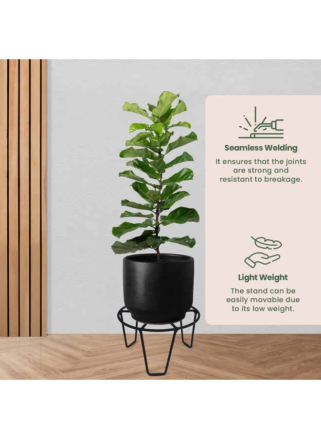 ORILEY Oriley Plant Round Stand Galvanised Metal Flower Pot Holder Indoor Gamla Support Corner Rack Outdoor Display Shelf for Home Garden Balcony Decoration - (Pack of 2, Multicolor)  - Image 5