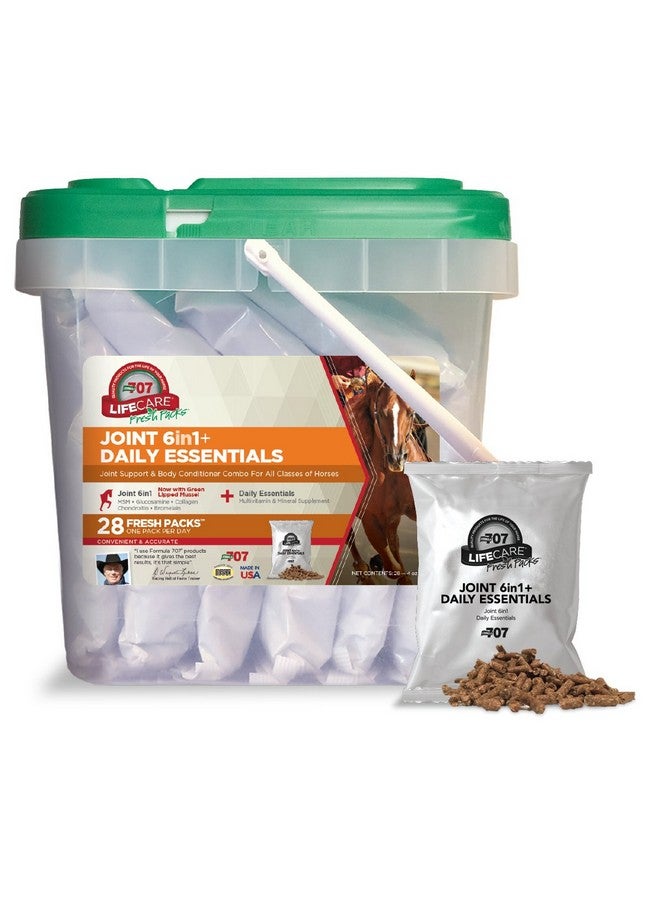 Formula 707 Formula 707 Joint 6in1 + Daily Essentials Combo Fresh Packs Equine Supplement, 28 Day Supply: Green-Lipped Mussel, Glucosamine, Chondroitin, Collagen, Bromelain & MSM + Complete Vitamins  - Image 1