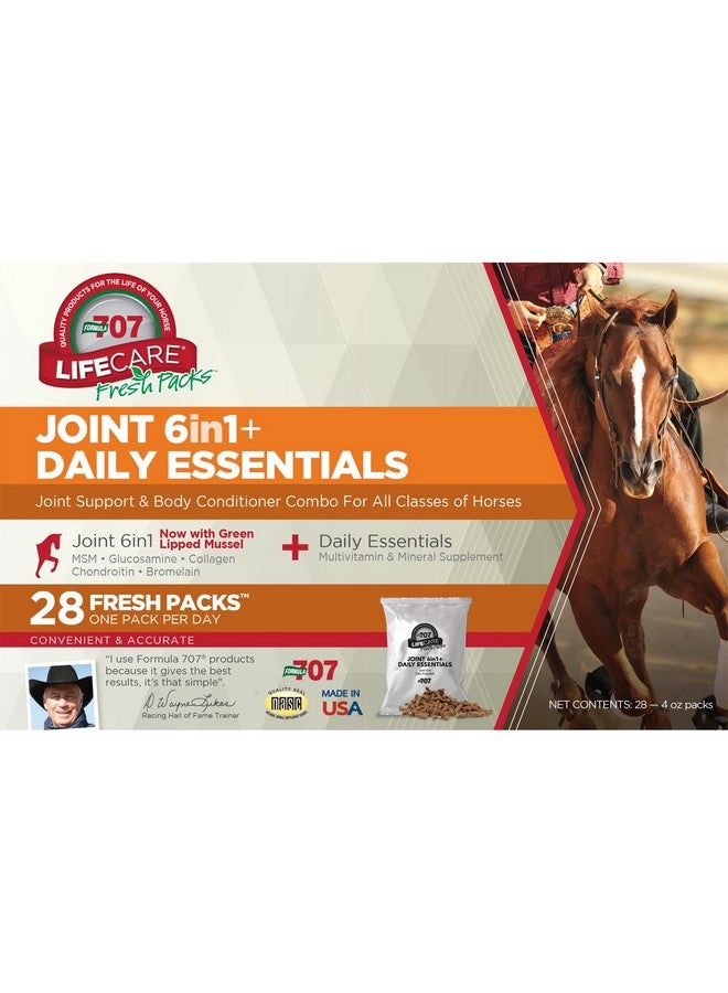 Formula 707 Formula 707 Joint 6in1 + Daily Essentials Combo Fresh Packs Equine Supplement, 28 Day Supply: Green-Lipped Mussel, Glucosamine, Chondroitin, Collagen, Bromelain & MSM + Complete Vitamins  - Image 3