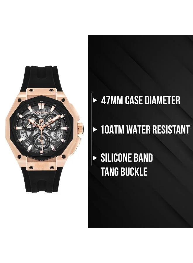 Quantum Men's Silicone Chronograph Watch HNG1097.851 - 47 mm