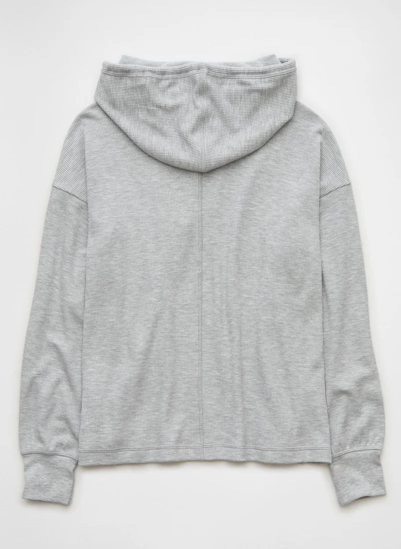 American Eagle Oversized Waffle Drawstring Hoodie