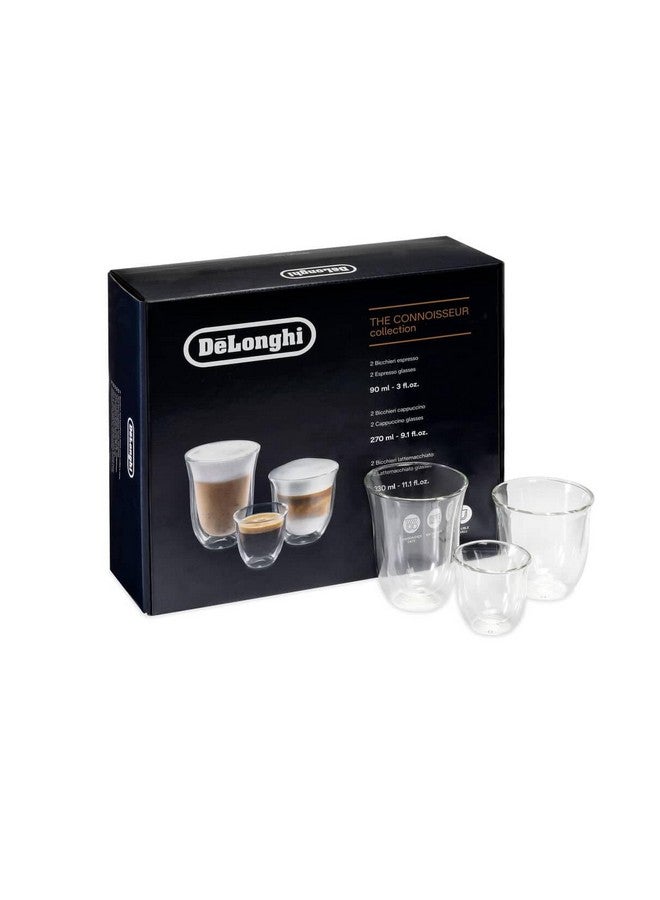 De'Longhi DeLonghi Coffee Connoisseur Glasses (set of 6): 2 Espresso, 2 Cappuccino, 2 Latte Macchiato  - Image 1