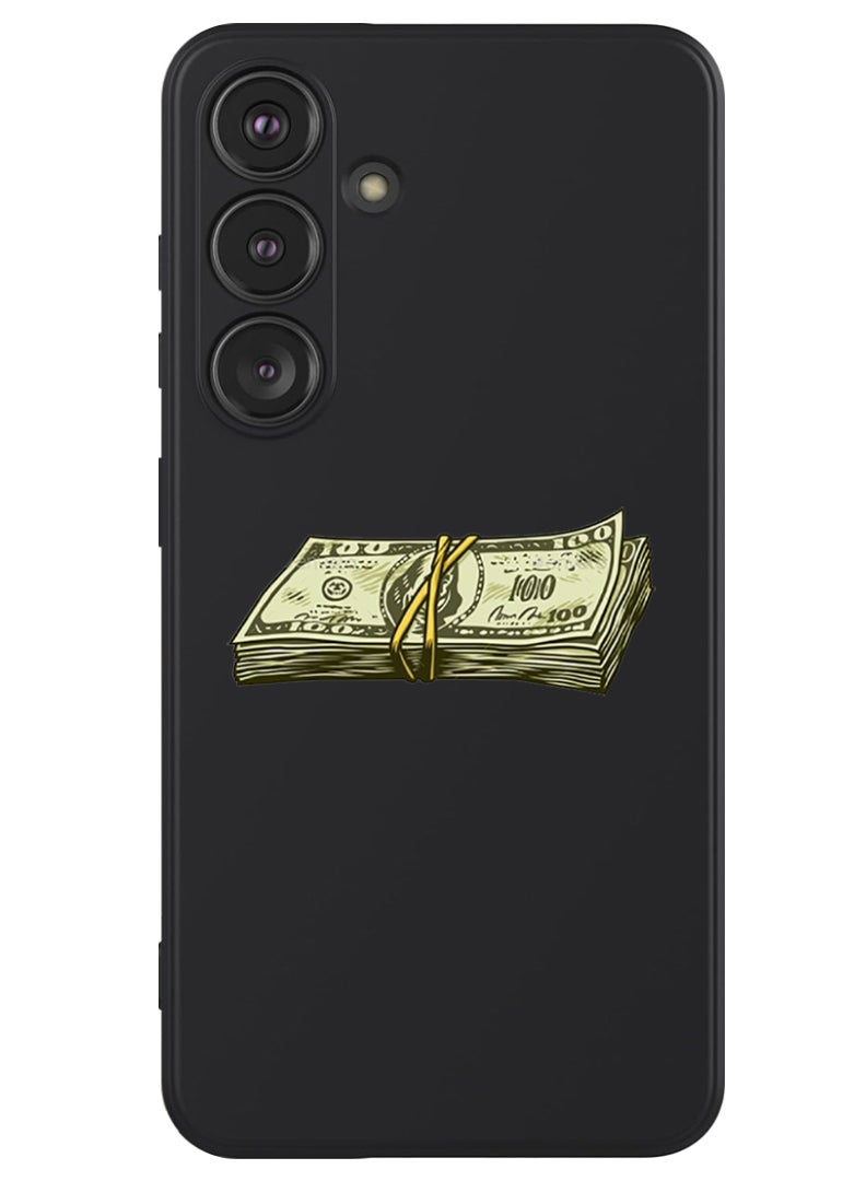 Theodor Protective Slim Fit Case Liquid Silicone Cover with Full Body Protection Anti-Scratch Shockproof Case For Samsung Galaxy S24 (Black) - Vintage Cash - Image 1