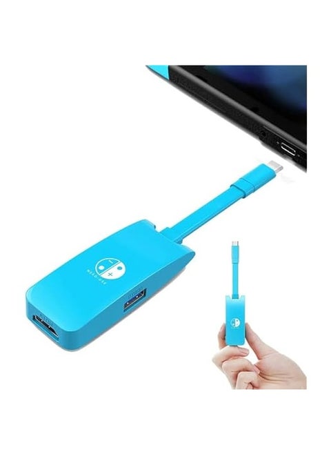 Switch HDMI Dock Adapter Compatible with Nintendo Switch/Switch OLED, Mini Portable USB-C to 4K HDMI USB Port TV Dock Charging Docking Station Base Adapter Hub for Travel Laptop Tablet Phone