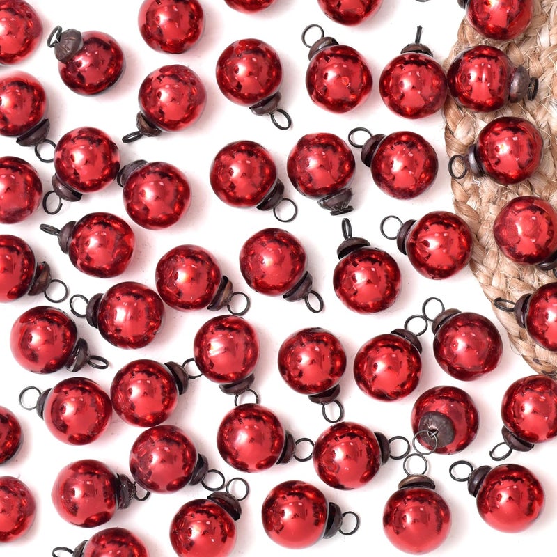 Indian-Shelf 25 Red Christmas Balls Ornaments Red Christmas Balls Red Glass Christmas Ornaments Round Christmas Tree Balls Red Christmas Tree Ornaments Christmas Tree Decorations Unique Christmas Balls - Image 1
