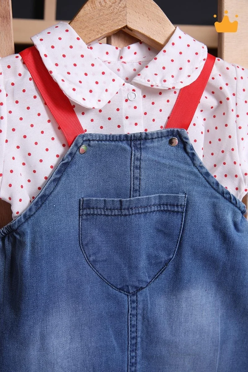بيبي هولا Denim Overalls Dress