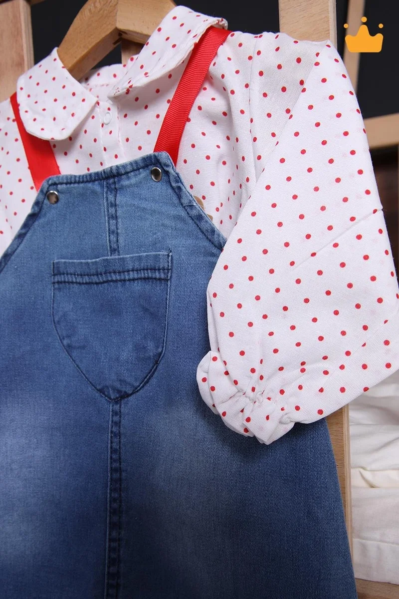 بيبي هولا Denim Overalls Dress