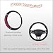 WLERIR Microfiber Leather Steering Wheel Cover with AntiSlip Lining Universal Car Accessory for Steering Wheel with a Diameter of 14515 inch Wine red - Image 2