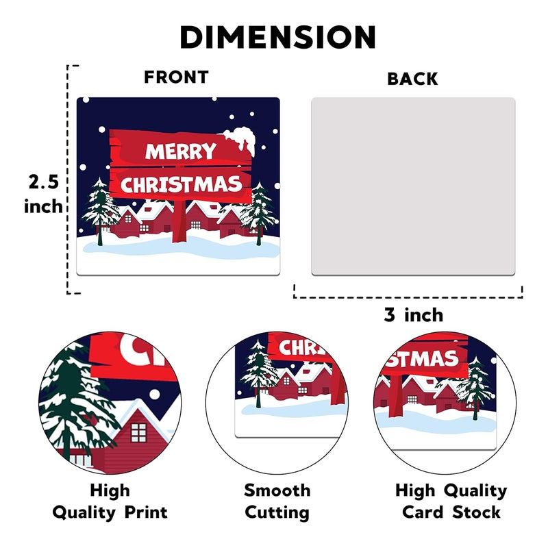 Festiko 48 Pcs Merry Christmas Wish Cards Design 8 Merry Christmas Wish Tags Christmas Wish Note Cards Merry Christmas Wishing Cards - Image 3