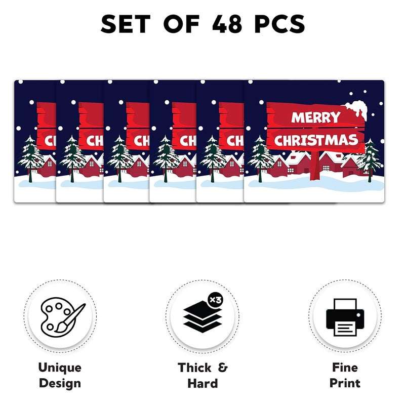 Festiko 48 Pcs Merry Christmas Wish Cards Design 8 Merry Christmas Wish Tags Christmas Wish Note Cards Merry Christmas Wishing Cards - Image 2