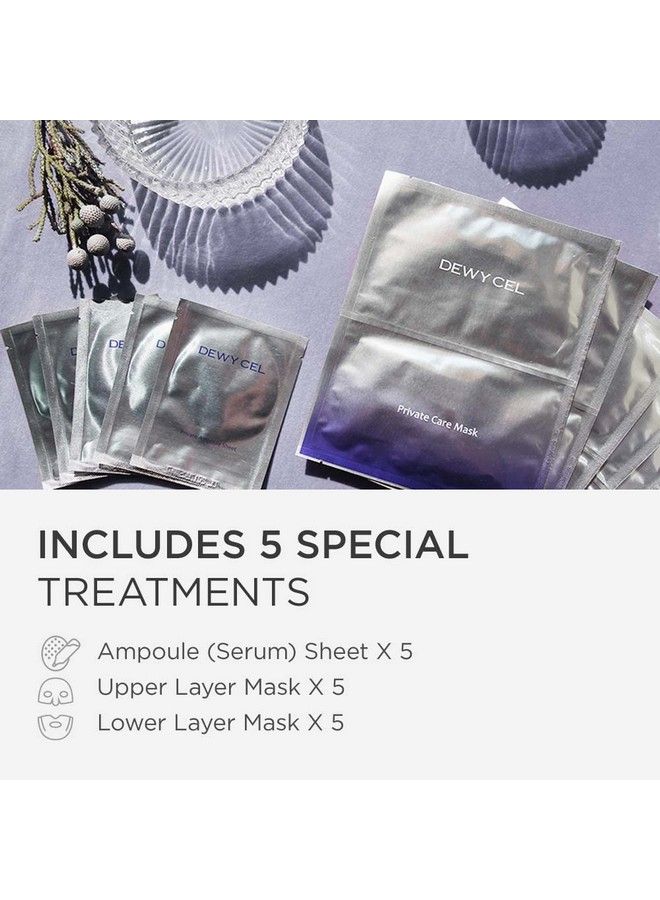 DEWYCEL قناع العناية الخاصة | قناع الوجه الكوري الفاخر | قناع مهدئ مرطب رافع ومغذي لجميع أنواع البشرة | 5 مجموعات من علاج مستوى السبا الأسبوعي - Image 4