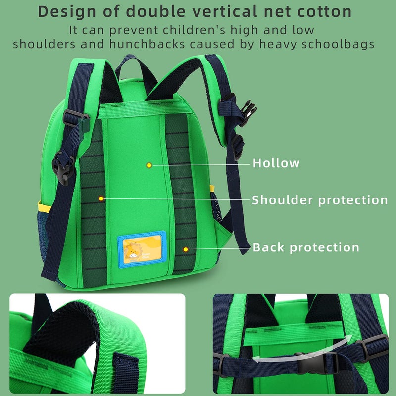 willikiva Car Dinosaur Kids Toddler Backpack for Boys and Girls Children Waterproof Preschool Bag(Green Bus) - Image 5