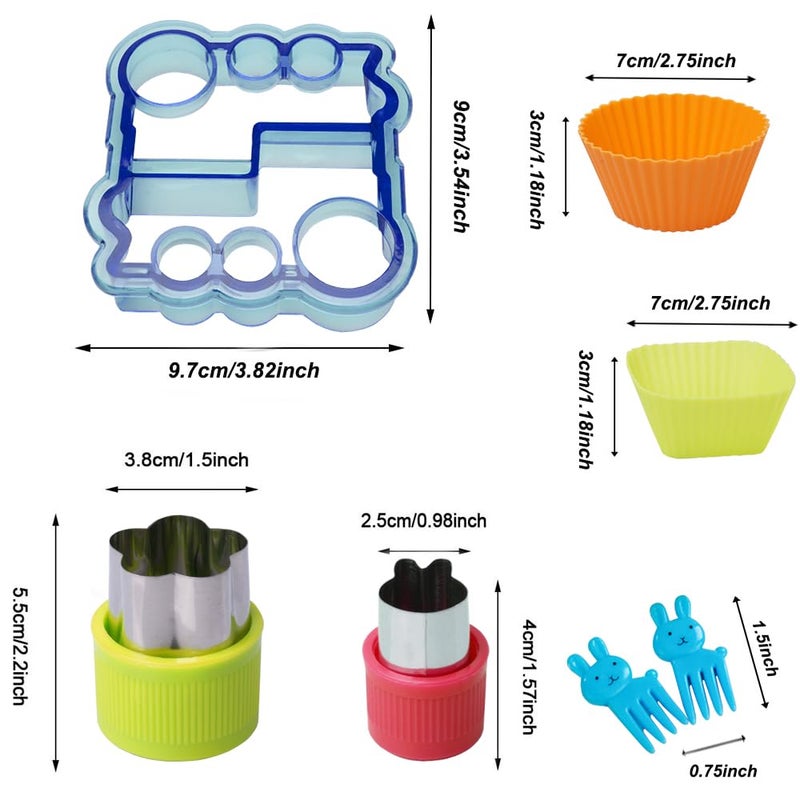Doiaz Sandwich Cutters for Kids - Vegetable Fruit Bread Shape Cookie Cutter Molds for kids Lunch Bento Box - Image 3