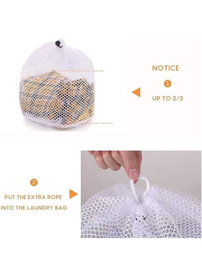 OMEVE 4PCS Mesh Laundry Bags Laundry Net Bag Drawstring Reusable Durable Washing Net Bag for Clothes Underwear Delicates Socks Baby Clothes Bra Shoes Knitted Garments - Image 3