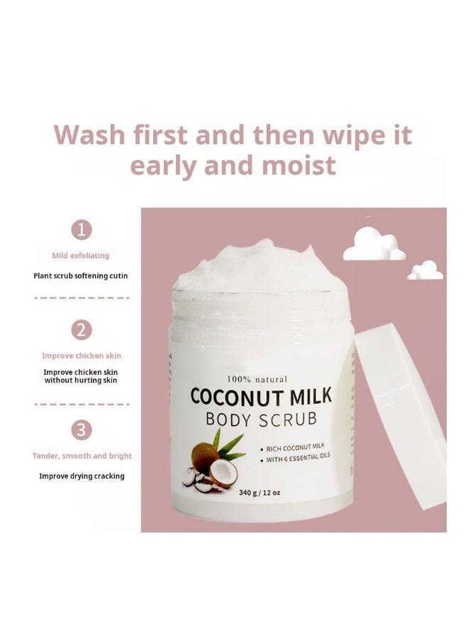 Generic Exfoliating Coconut Dead Sea Salt Body Scrub, Deeply Moisturizing and Exfoliating Body, Face, Hand, Foot Scrub, Gentle Non-Oily Smooth Body Scrub for Women Girls - 340ml - Image 2