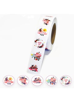 Generic 5 Different Designs Thank You Stickers Rolled Up Ribbon Decorative Envelopes Non-drying Adhesive Thank You Label Stickers Default 