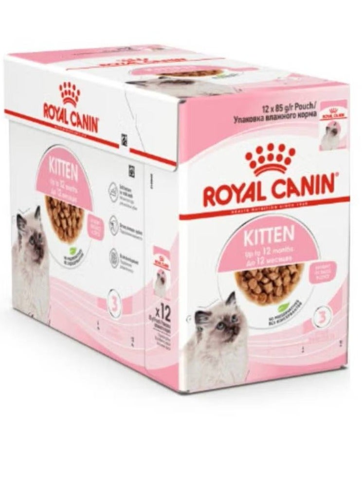 ROYAL CANIN طعام رطب كيتنغرافي من فيلين هيلث للتغذية - أكياس للقطط الصغيرة حتى 12 شهر 85 جرام - عبوة من 12. - Image 1