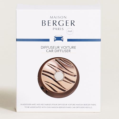 Maison Berger مايزون بيرجر - مجموعة معطر هواء السيارة القابلة لإعادة التعبئة - 1.75" قطر × 1.25" عمق - صنع في فرنسا (نحاس وردي) - Image 4
